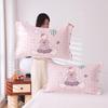 High-Density Cotton Gauze Snap Pillowcase Set - Cartoon Design, Year-Round Use, Non-Slip, Set of 2