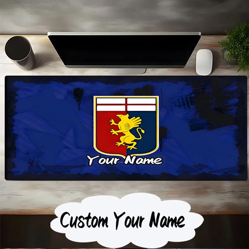 Custom Name Mouse Pad Lion Shield Genoa Mouse Pad, Gaming Mouse Pad, Keyboard Pad, Desk Decor for Computer Notebook Fan Birthday Gift