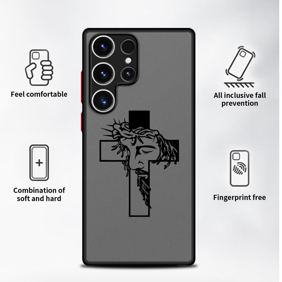 God Cross Art Case for Samsung Galaxy S22 S25 Ultra S23 FE S24 Plus S20 FE Note 20 Ultra 10+ S21 S26 Funda Back Phone Cover