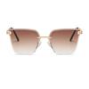New Fashion Oversize Gradient Sunglasses Women Vintage Alloy Chain Frame Rimless Square Sun Glasses Unisex Elegant Shades