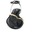 Zara Pu Vintage Open Toe Detail Flat Sandals Women Sandals Black 1620610800