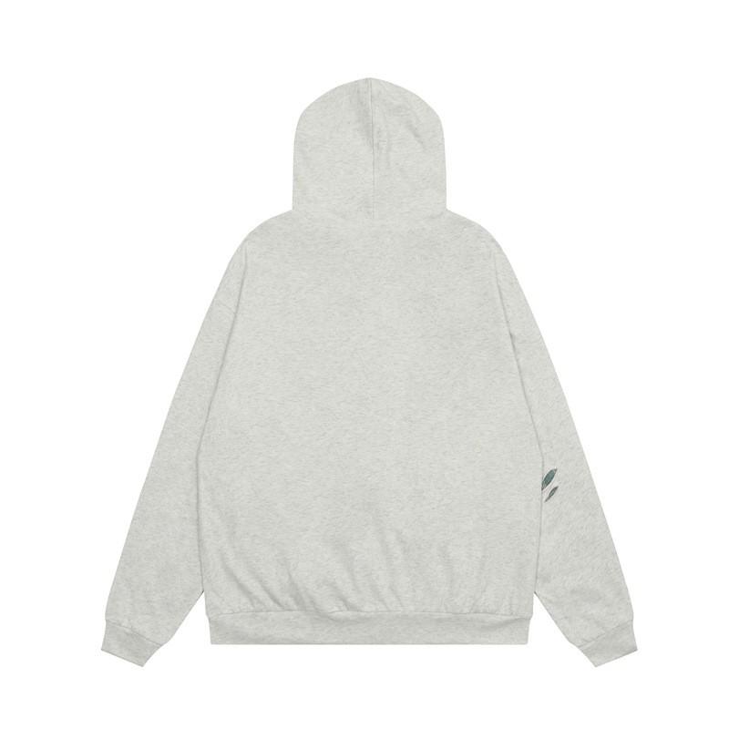 Unisex Reversible Distressed Hooded Sweatshirt Loose Fit Streetwear Casual Jacket