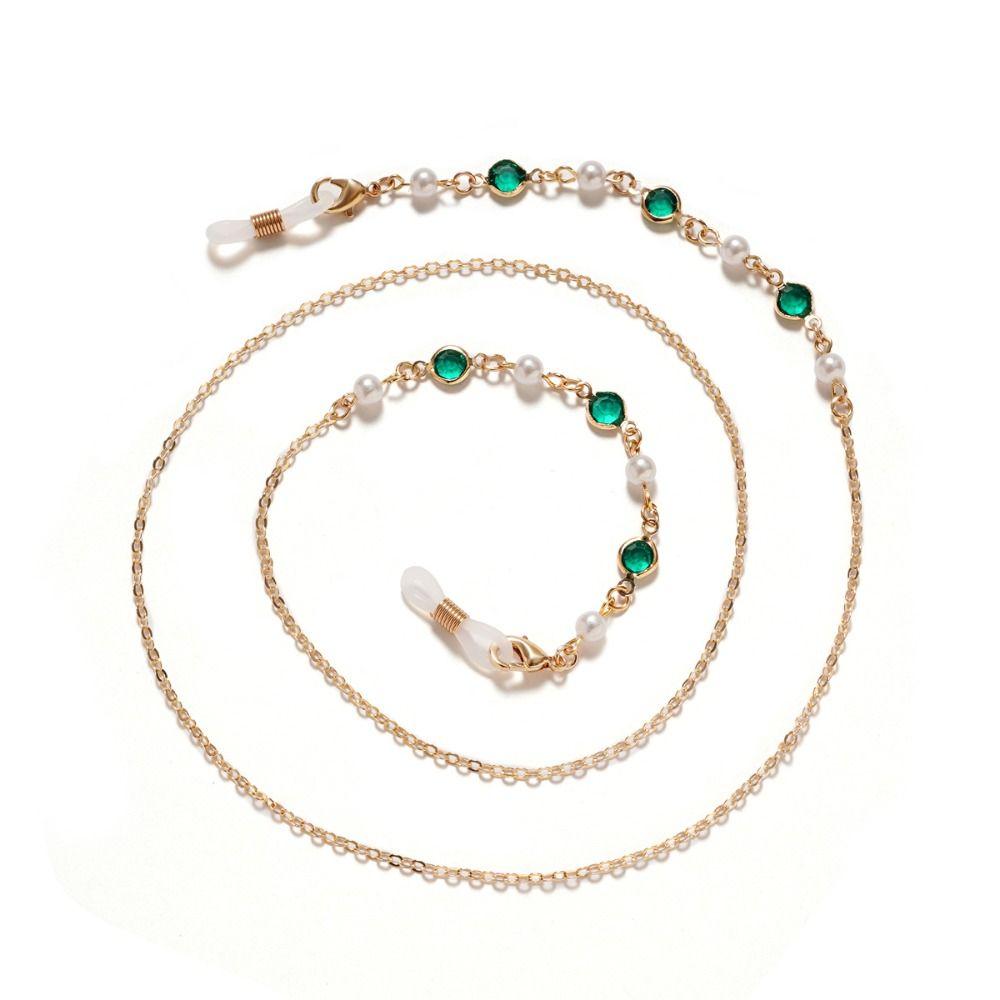1PC Alloy Eyeglasses Chain Pearl Beaded Sunglasses Lanyard New Glasses Neck Cord Office Use