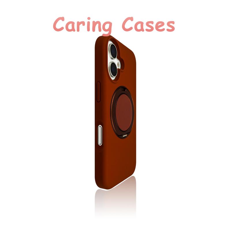 For iPhone 17 Pro Max Case Rust Liquid Silicone Kickstand Shockproof Compatible with iPhone 16 15 14 13 iPhone 13 Pro Max