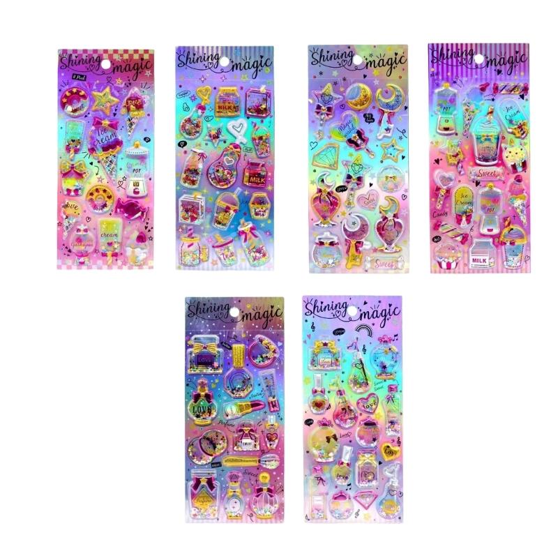 Shimmering Quick Sand Sticker Adhesive PVC Sticker for Notebook Journal Phone Cover Luggage Scrapbooking Decoraiton