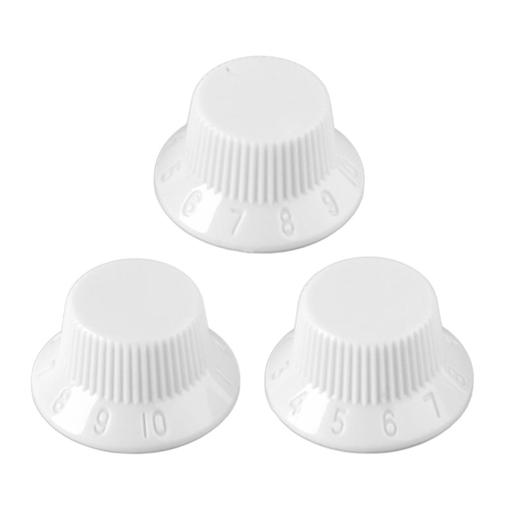 3Pcs Guitar Control Knob 1 Volume 2 Tone Fit Top Plastic Set Kit Instrument Accessory Replacement
