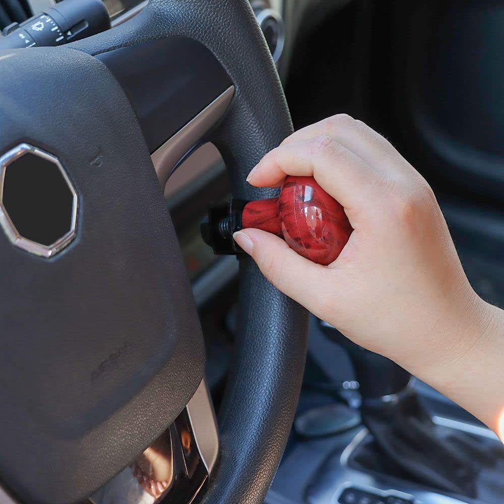 Qicarkey Wood Grain Steering Wheel Spinner Steering Wheel Spinner for Car Cart Power Steering Wheel Accessories