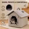 Warm Enclosed Dog Cat House Washable Soft Velvet Indoor Pet Sleeping Cave Bed for Cats And Small Dogs