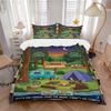 Happy Camper Adventure Print 3Pcs Bedding Setduvet Cover With 2 Bedropillowcase Home Birthday Gift