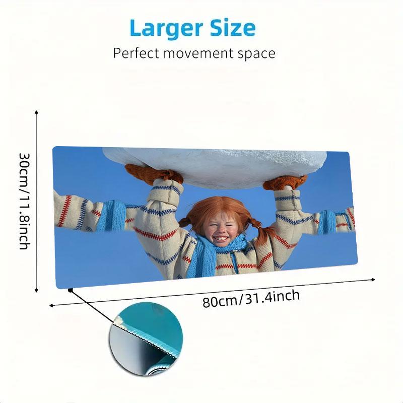 Pippi Longstocking Large Size Mouse Pad Large Gaming Table Cushion Non-slip Laptop Tablet Big Mousepad XXL Mat Mini PC Playmat With Lock edge