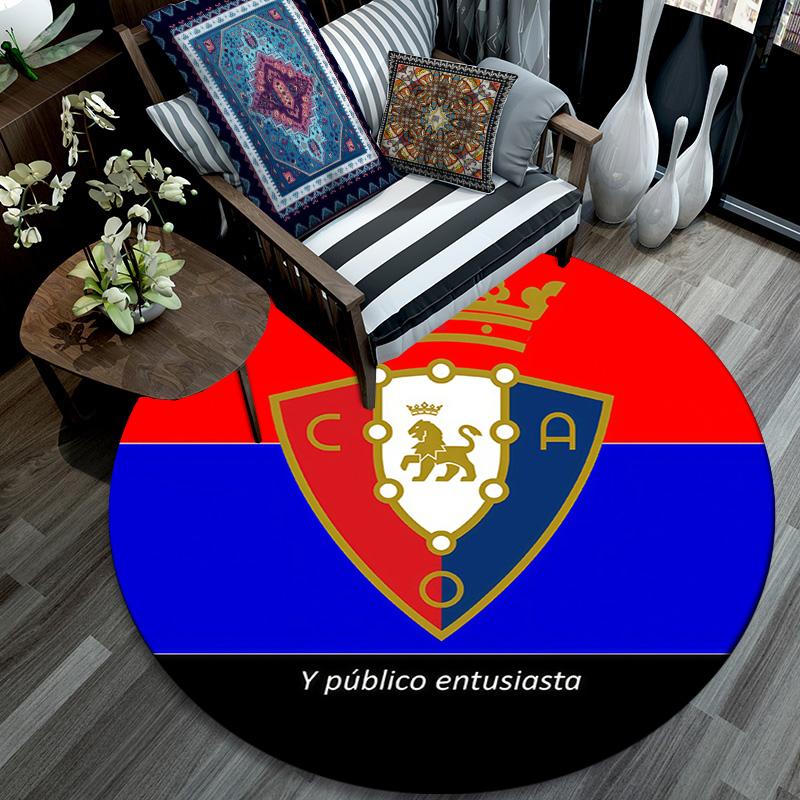 CA Osasuna2 Round Area Rug,Carpet Rug for Living Room Bedroom Sofa Playroom Decor,Non-slip Floor Mat