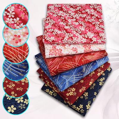 6 Adet Japon Tarzı Kumaş Kareler Baskılı Pamuk Kapitone El Yapımı Yama İşi Kumaş Çiçek Desenli Ev Tekstili Malzemesi 24x24cm