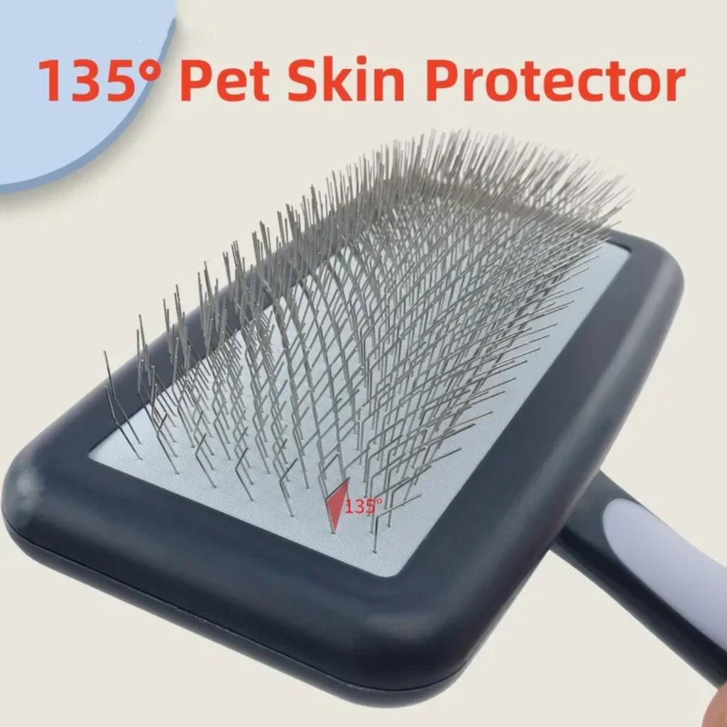 New Stainless Steel Dog Grooming Comb Brush for Dog Cat Pet Hair Removal - Gentle Massage Brush for Dogs Cats with Hair Knots Op