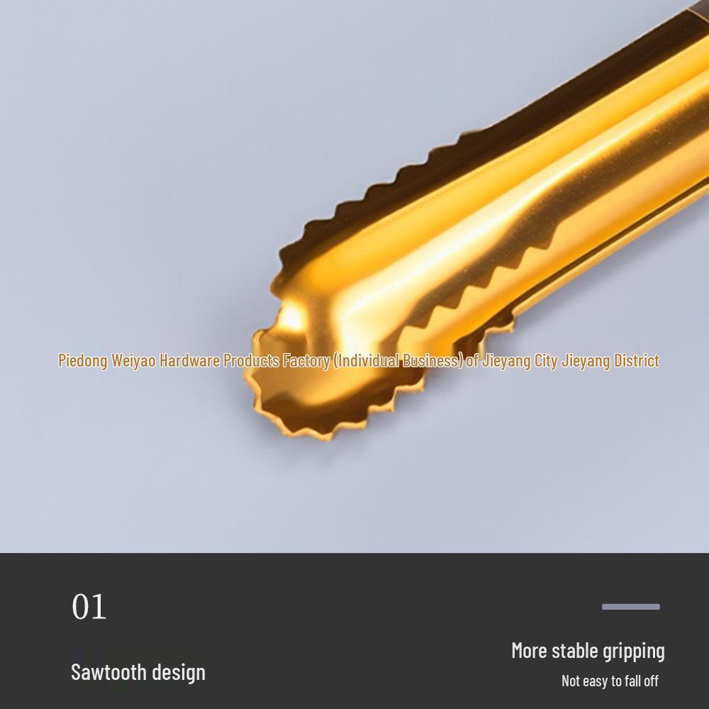 Thickened Non-slip 304 Stainless Steel Ice Tongs for Ice Cubes, Fruits, Towels, Food, BBQ, Charcoal