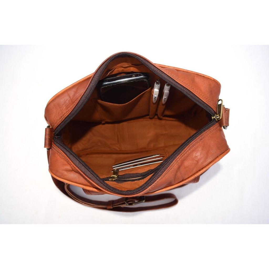 11 In Vintage Leather Crossbody Messenger Bag Purse Handbag Satchel Sling Bags