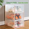 Transparent Building Block Style Shoe Storage Box - Dustproof Plastic Organizer Cabinet for Home