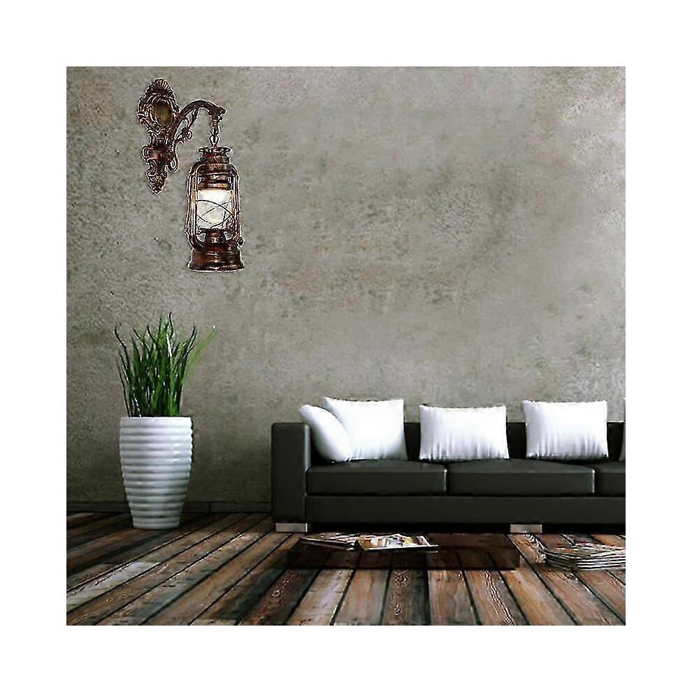 Vintage LED Wandleuchte Scheunenlaterne Retro Kohleöl Wandlicht Europäischer Antikstil