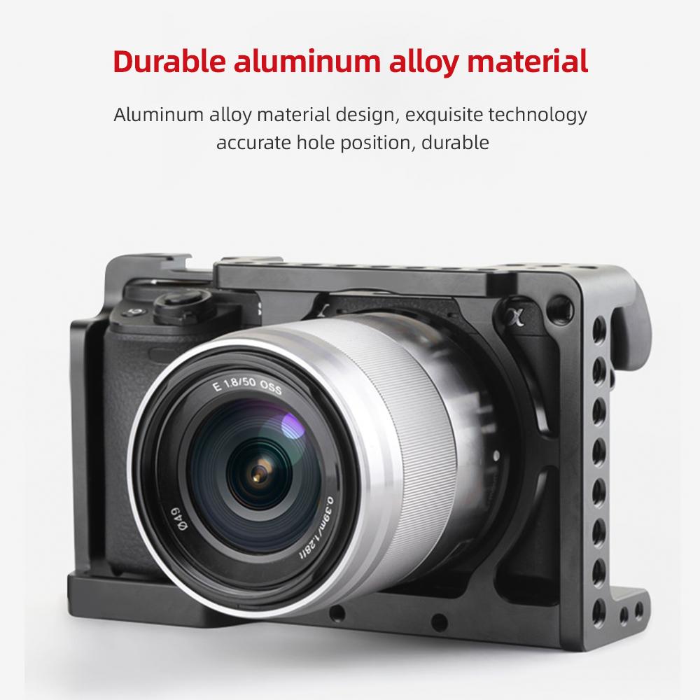 Kamerabur Aluminiumlegering Kameravideobur med Topphandtag Blixtskofäste 1/4 tum & 3/8 tum