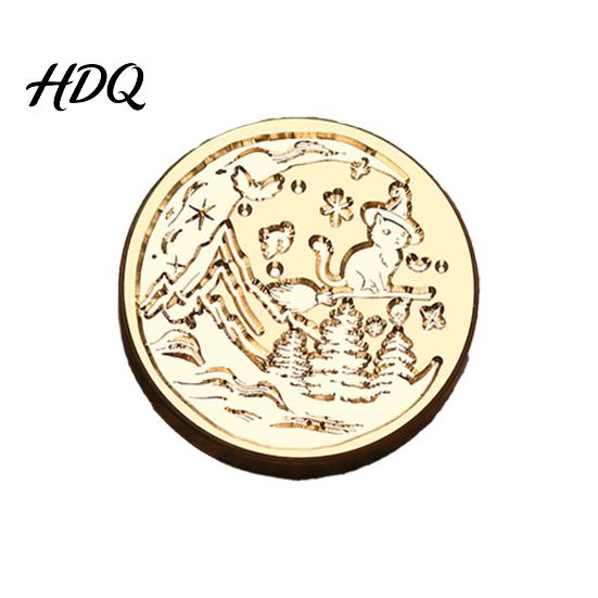 Creative Gift Packaging Halloween Themed Brass Wax Seal Stamp Head Pumpkin Ghost Witch Bat Engraved Head Replacement Sealing for Envelope Journal