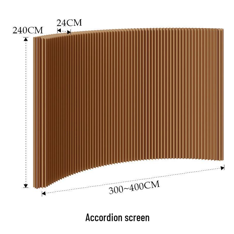 18-Panel Curved Folding Screen Divider – Japanese Style Retractable Wall for Live Broadcasts