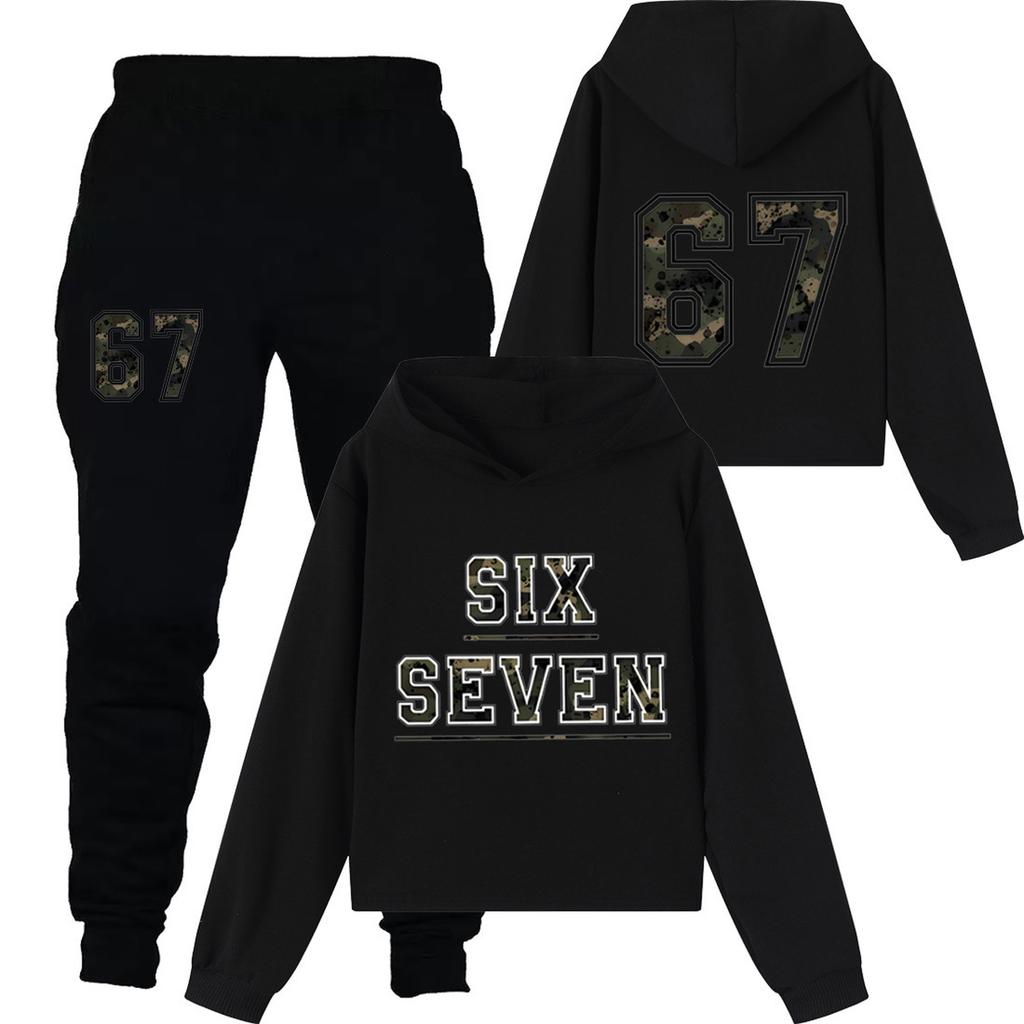 Children's Casual Fashion Digital Print Hooded Sweatshirt And Pants Set