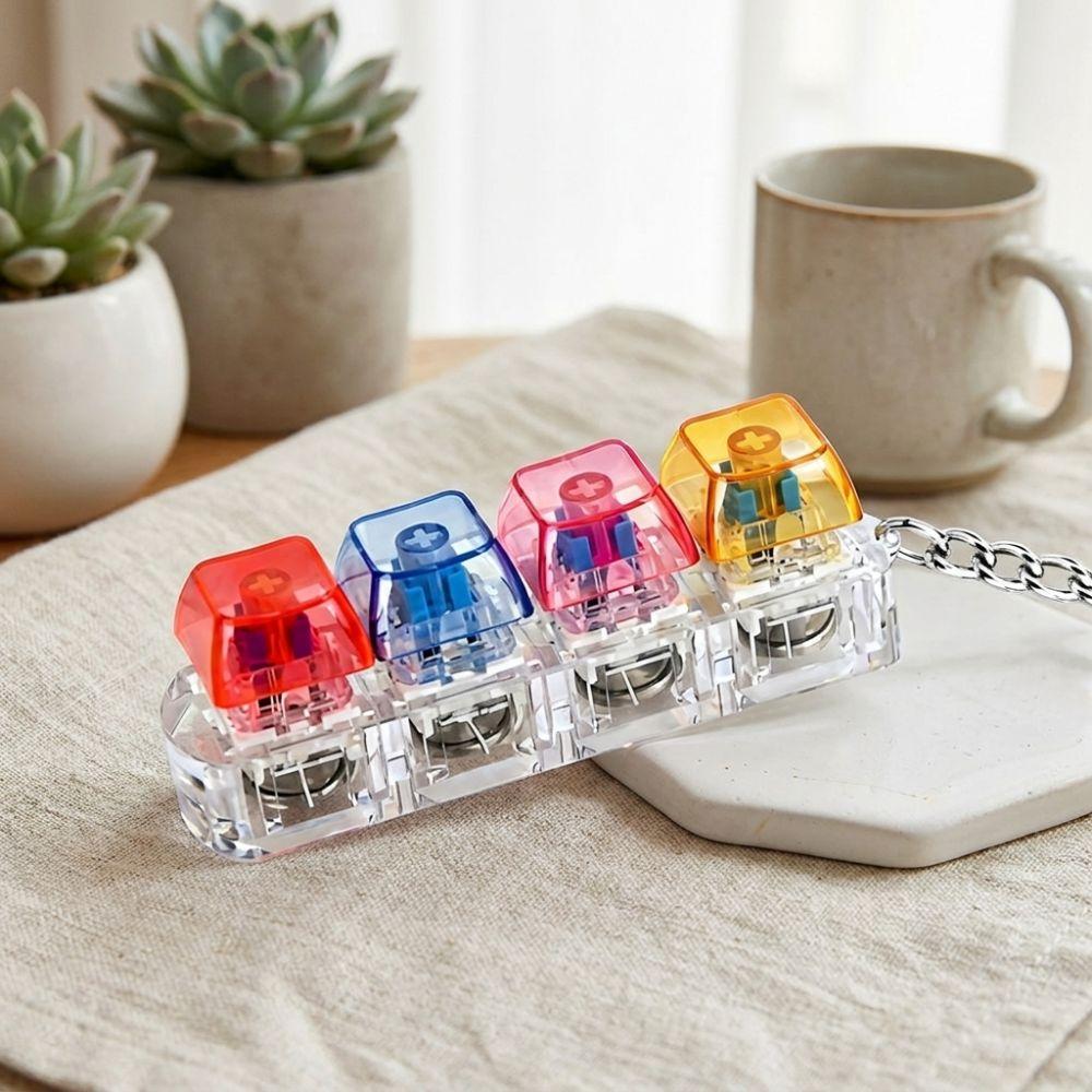 Transparent Mechanical Switch Keyboard 4 Keys Keyboard Fidget Clicker  Portable