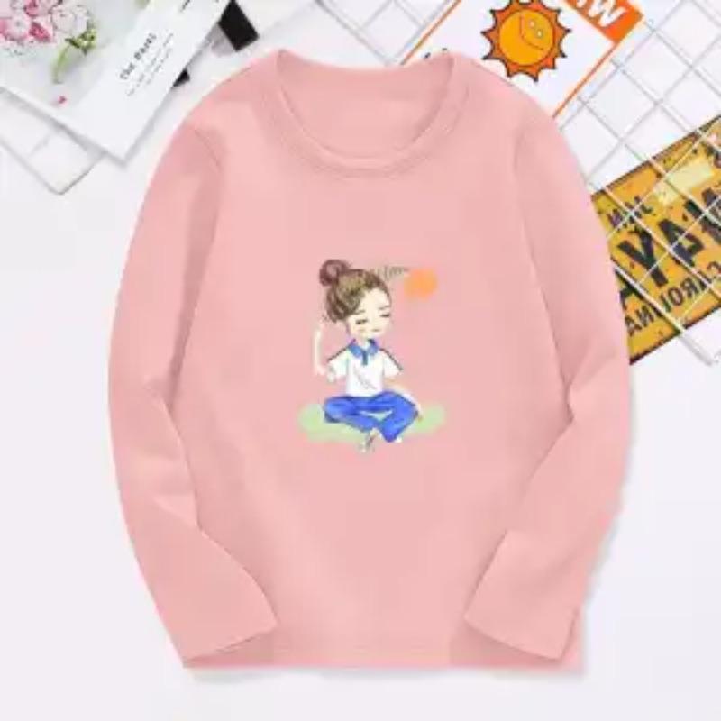 Kinder Meisjes Shirt Schattig Longsleeve T-shirt Vrije Tijd Cartoon Ronde Hals Shirt Tops