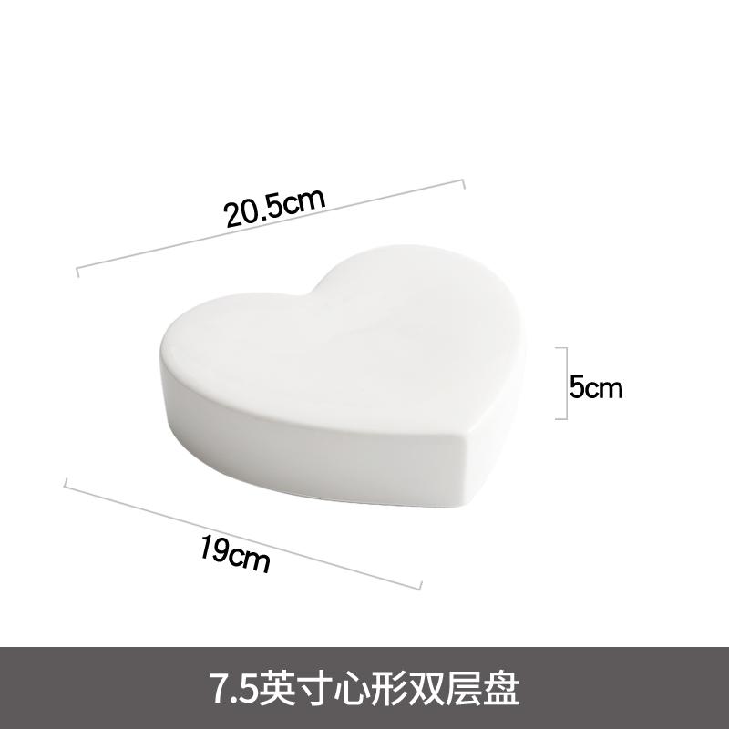 

Heart Shaped Dining Plate Creative Ceramic Steak Plate Restaurant Food Decor Main Dish Dessert Plate Household White Tableware
