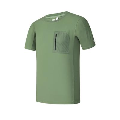 Athletics Fresh Elegant Skin-Friendly Minimalist Trendy Casual Commuter Versatile Pocket Round Neck Short Sleeve T-Shirt Men Tops A11M527121F-GN