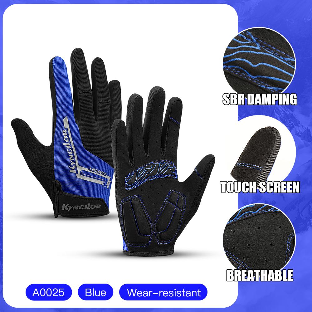 Outdoor Use Athletic Biking Gloves Microfiber Wear Resistant Anti-sweat Slip Breathable Touchscreen MTB Motorbike Gloves Men Black