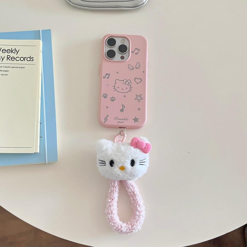 Pink line KT cat applies to iPhone16promax iPhone case 14 niche 15 protective case 17pro