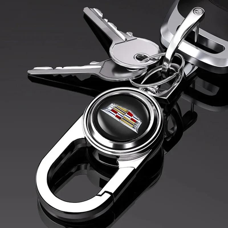 Cadillac Keychain Car Logo Premium Keyring Zinc Alloy For CT4 CT5 XT4 XT5 XT6 ATS CTS XTS All Cadillac Models Auto Accessories