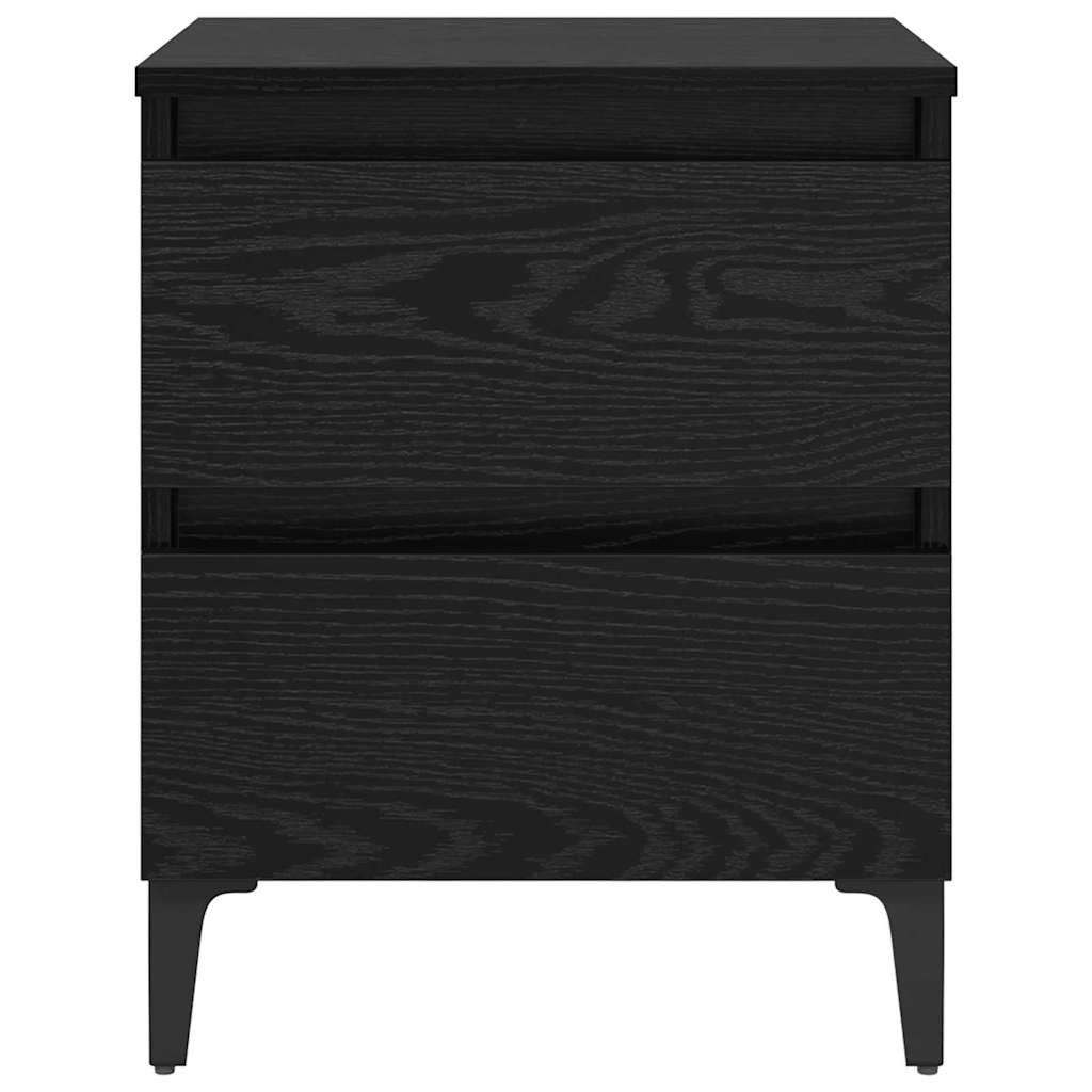 Nightstand 2 Pcs Black Oak Effect 40 X 35 X 50 Cm
