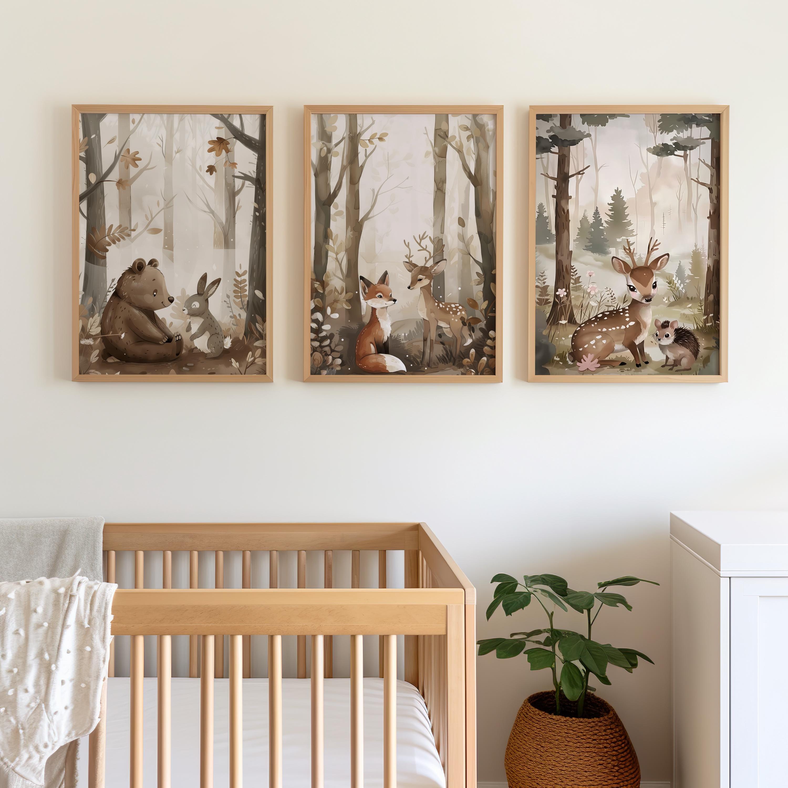 Woodland Animals Set of 3 Nursery