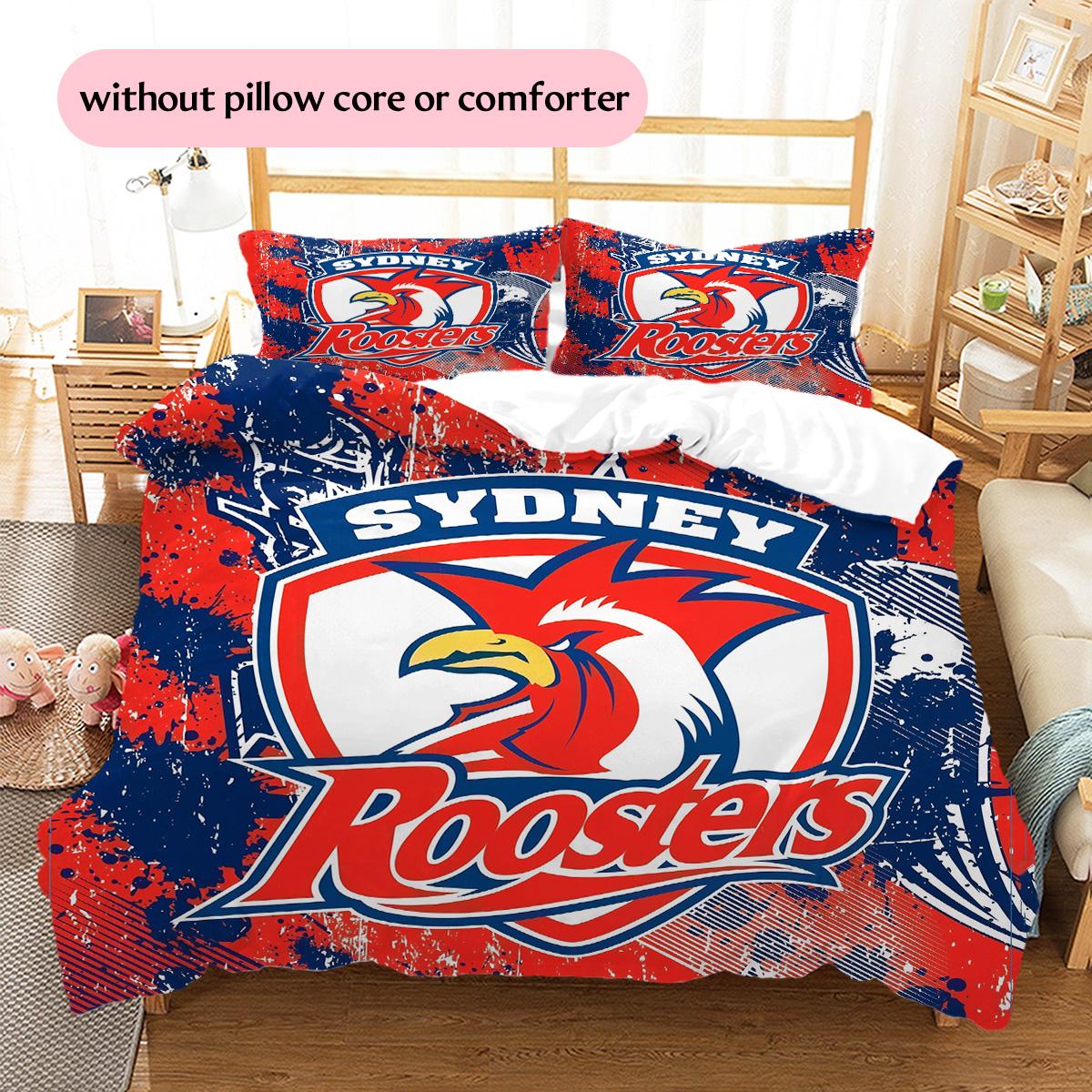 

Sydney Roosters Pattern Bedding Quilt Set Home Decoration Gift (1 * duvet cover + 2 * pillowcase without core) 135x200cm