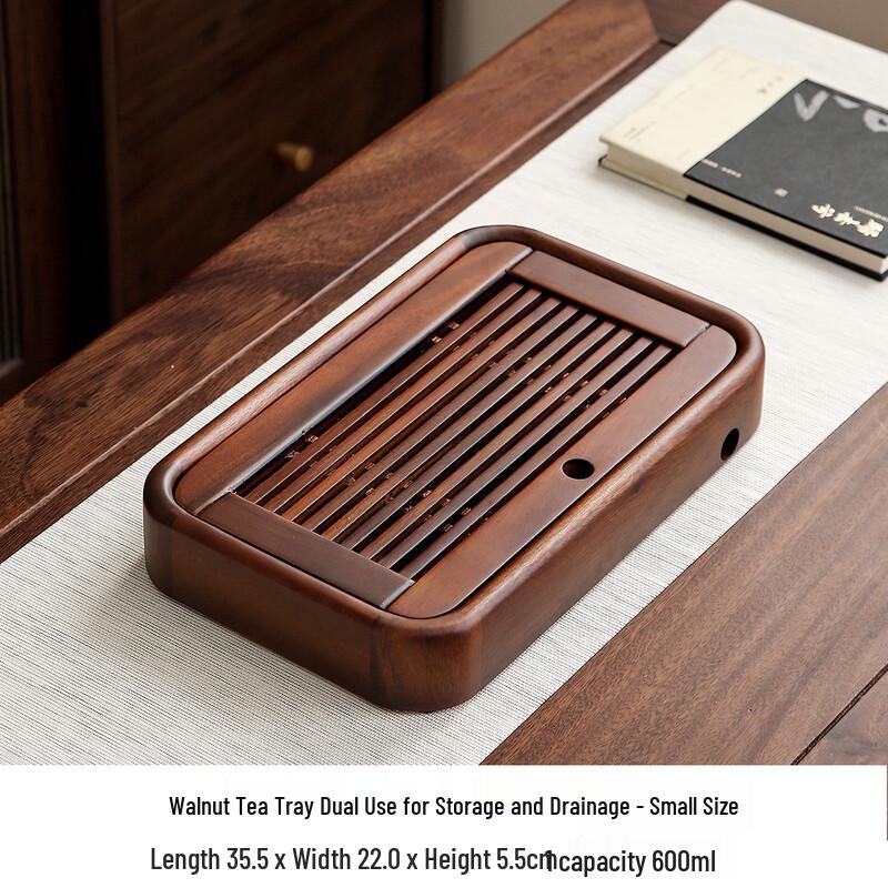 Qimingxuan Walnut Solid Wood Tea Tray