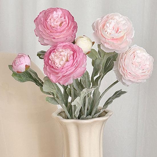 Faux Ranunculus Asiaticus Reusable Artificial Flower Fake Ranunculus Flower for Living Room Dining Table Centerpiece Farmhouse Decor