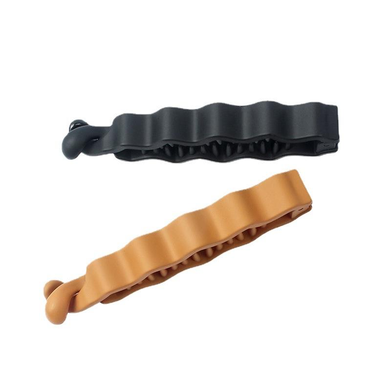 Frosted Ponytail Clip Jelly Color Hair Clip Women Acrylic Wave Banana Clip Hairpin Ponytail Twist Clip Style Headwear