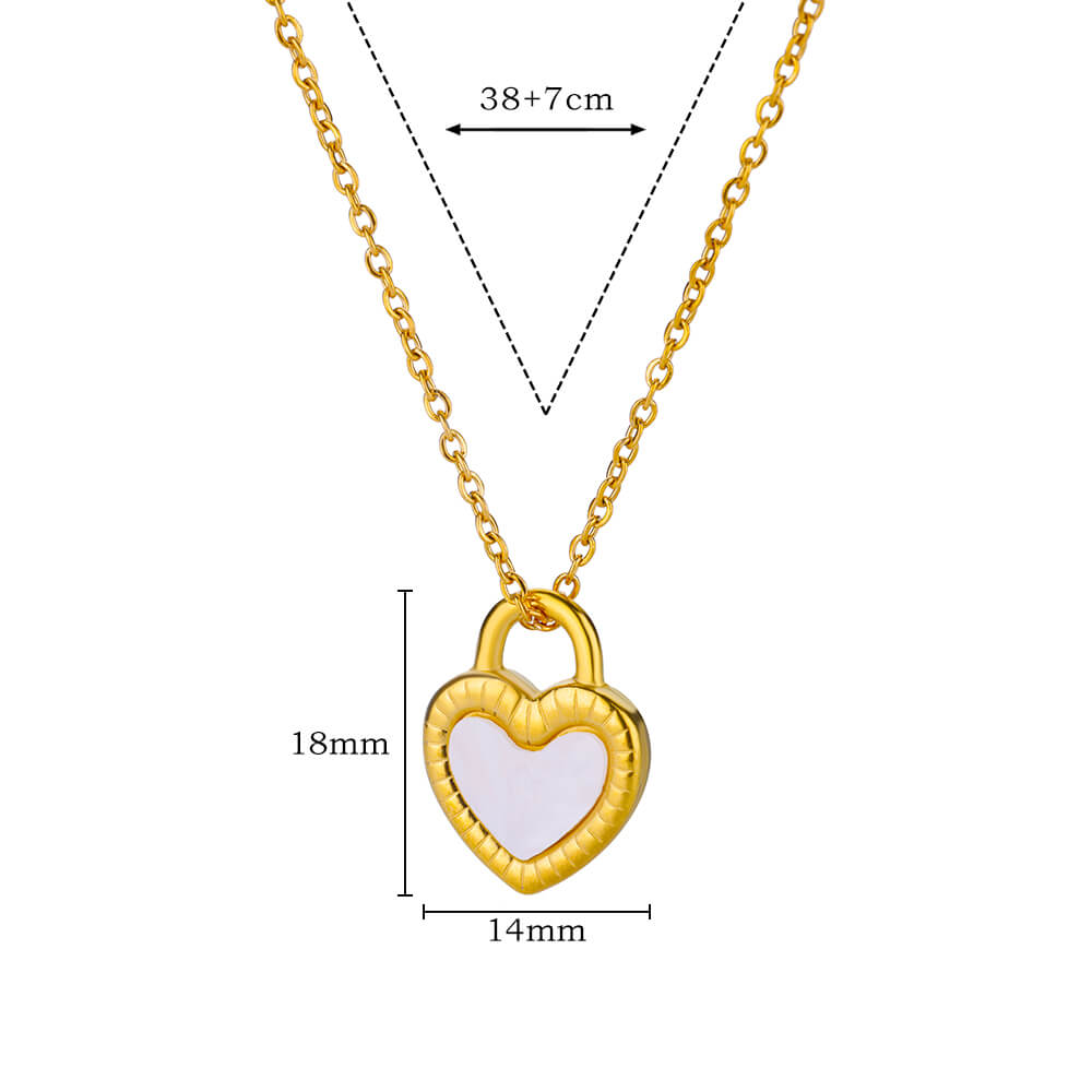 Stainless Steel Love Heart Pendant Necklace For Women Fashion Gold Color Flower Necklace Couple Aesthetic Jewelry Accessories