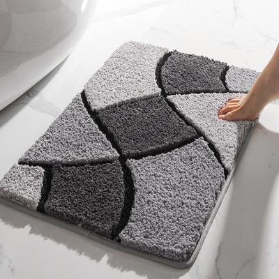 Alfombra de Baño de Fibra Súper Suave Absorbente Alfombra de Baño Gruesa con Borlas Antideslizante Resistente al Desgaste Felpudo de Baño Felpudo de Puerta