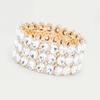 Neues rundes Armband trendiges Mode-Strassarmband verstellbarer Handschmuck Damenarmband Silber