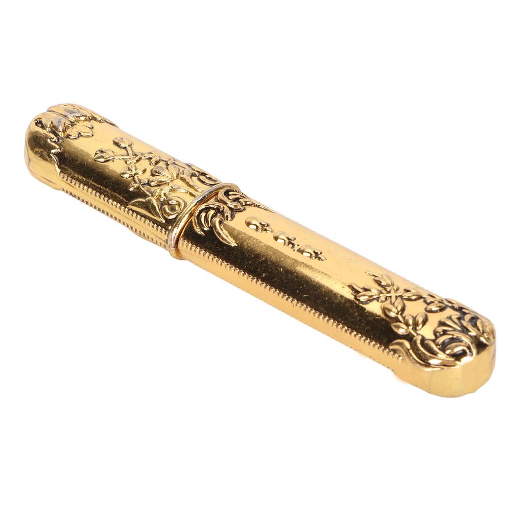 Vintage Nålfodral Graverat Stereoskopiskt Mönster Snygg Förvaringsrör för Sy nålar Nålhållare Syverktyg