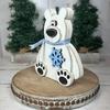 Bear Ornament Wooden Block Rustic Bear Sign Cartoon Xmas Bear