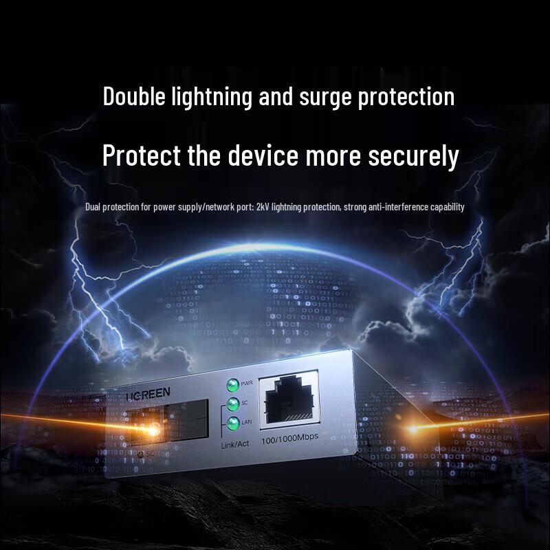 

UGREEN Gigabit Single-Mode Single-Fiber Optic Media Converter
