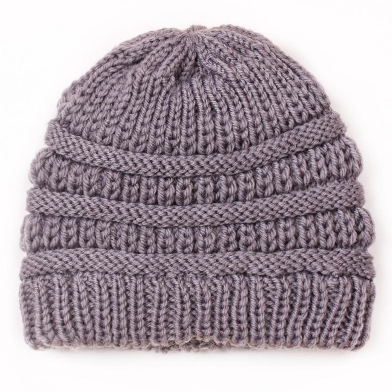 New Children's Knitted Hats, Autumn and Winter Warm Candy-colored Baby Boys and Girls Baby Wool Hats