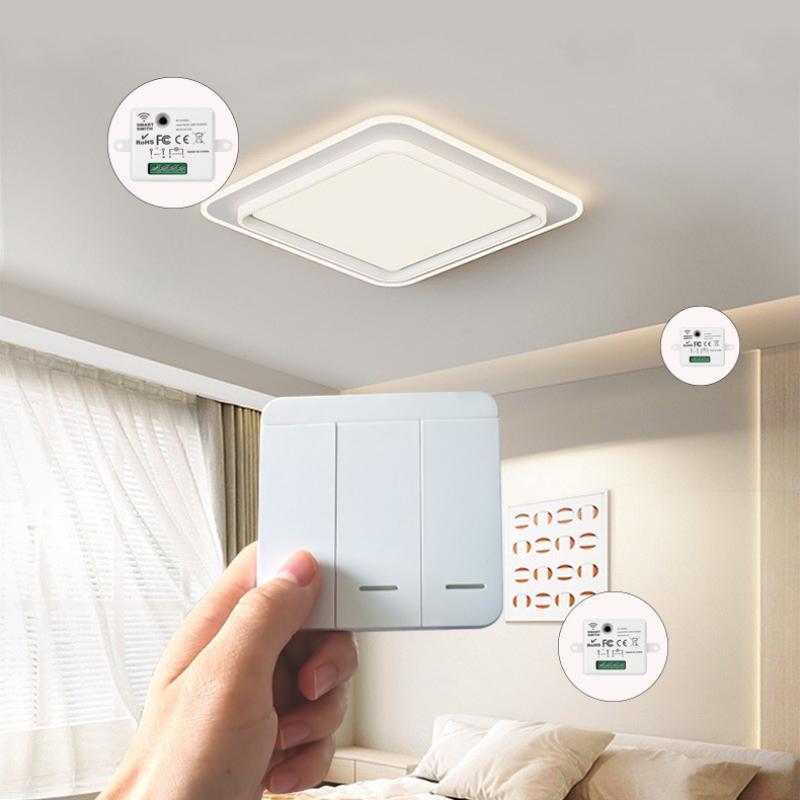 Wireless On Off Rf433 Module Remote Control Light Switch 1/2/3 Gang Push Button Wall Light Switch For Light Bulb Chandelier