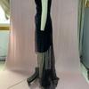 Women's Dreamy Aristocratic Party Dress Sexy High - Slit, Long - Sleeve, Sequined, Irregular Off - Shoulder Evening Gown