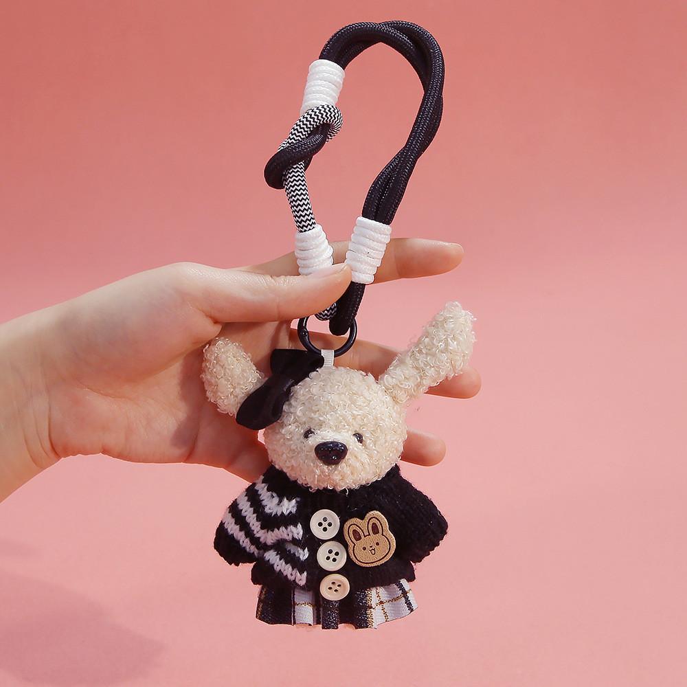 Plush Bear Keychain With Polyester Fiber Soft Toy For Bag Decoration And Gift