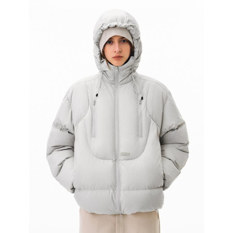 Winter new short hooded men's cotton clothes fashion trend couple's clothing design sense loose women's jacket
