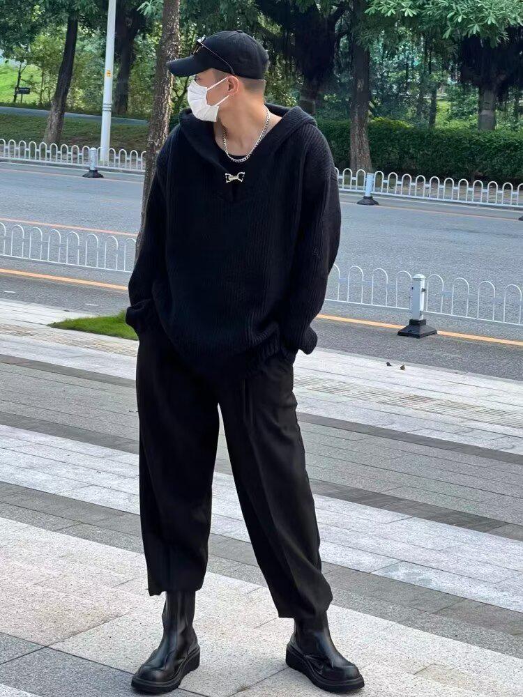 Men's Autumn Hooded Sweater: Trendy, Street Casual Knitwear Jacket